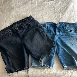 Madewell 9” denim shorts - 2 pairs black & blue